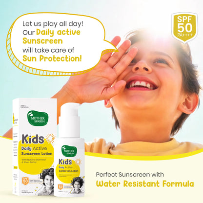 let us play all day ur daily actie sunscreen will take care of sun protection