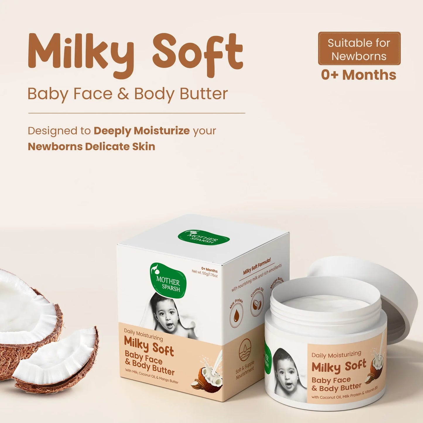 Milky soft nourishment for newborn skin 