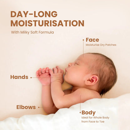 Day long moisturisation for baby skin 