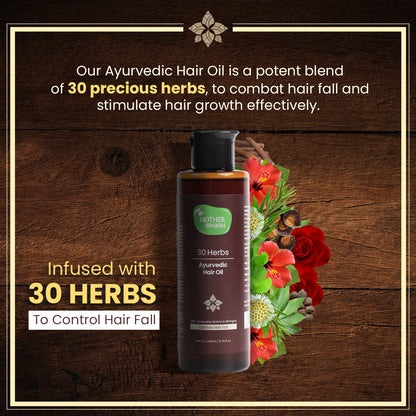 Hair Oil made with an infusion of 30 herbs