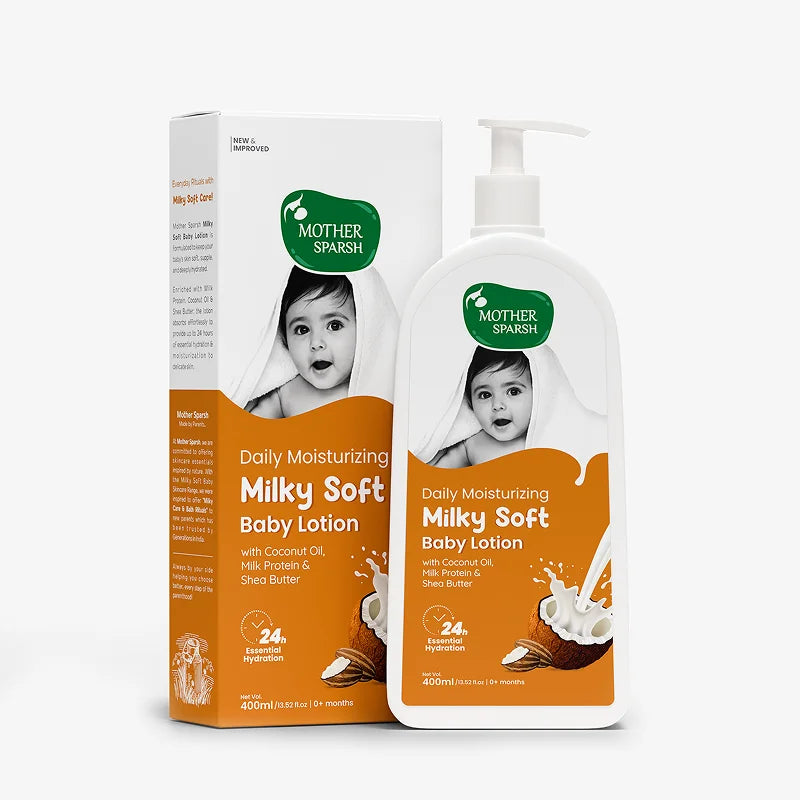 Mother Sparsh Milky Soft Baby Lotion 400ml Bottle – Deep Moisturizing Lotion for Baby’s Sensitive Skin