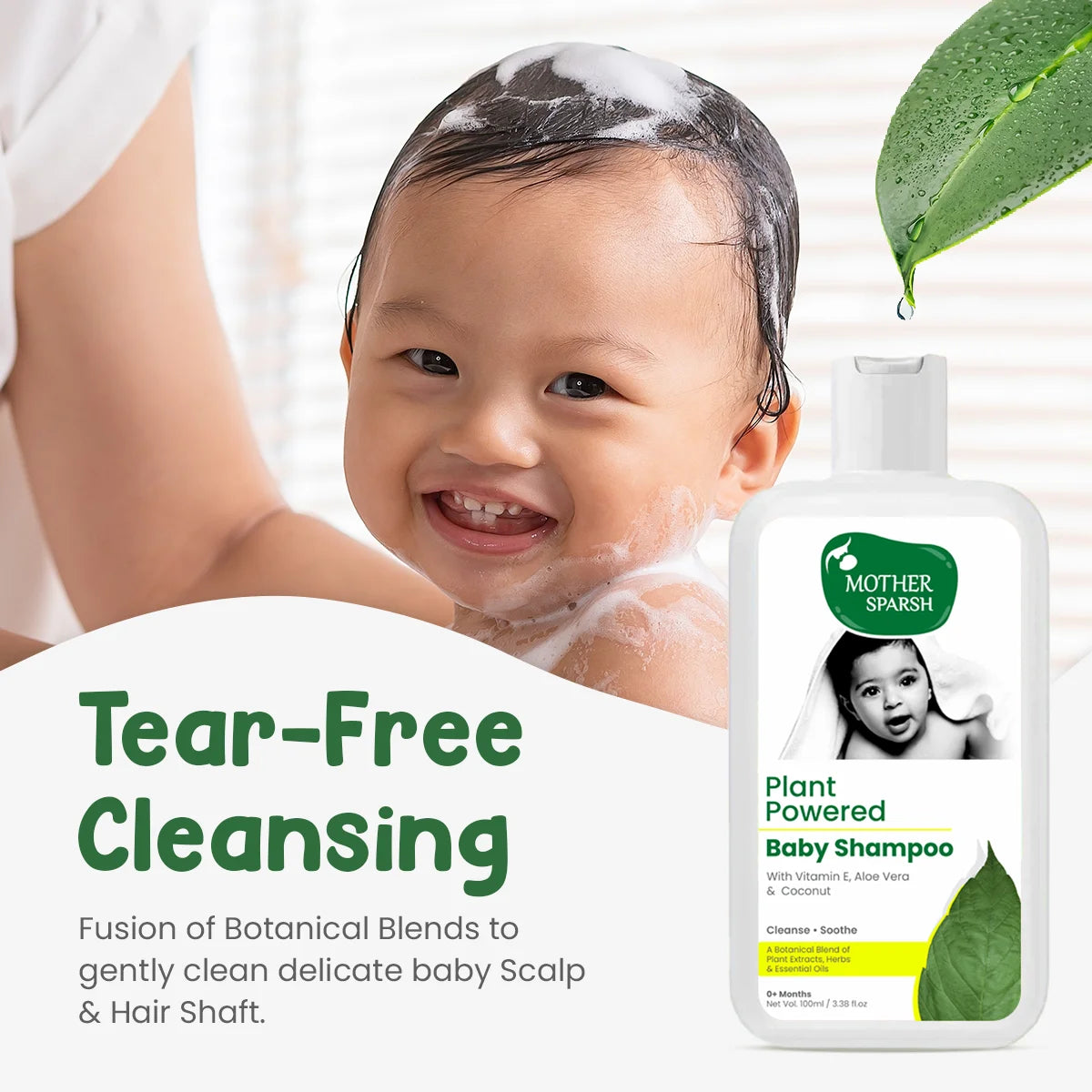 Natural Baby Shampoo Made with Plant-Based Ingredients 100ml Travel-Friendly Pack