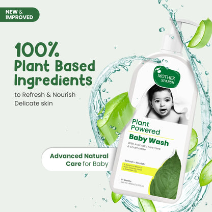 Natural Baby Wash Made with Plant-Based Ingredients Super Saver Pack Available in 400ml