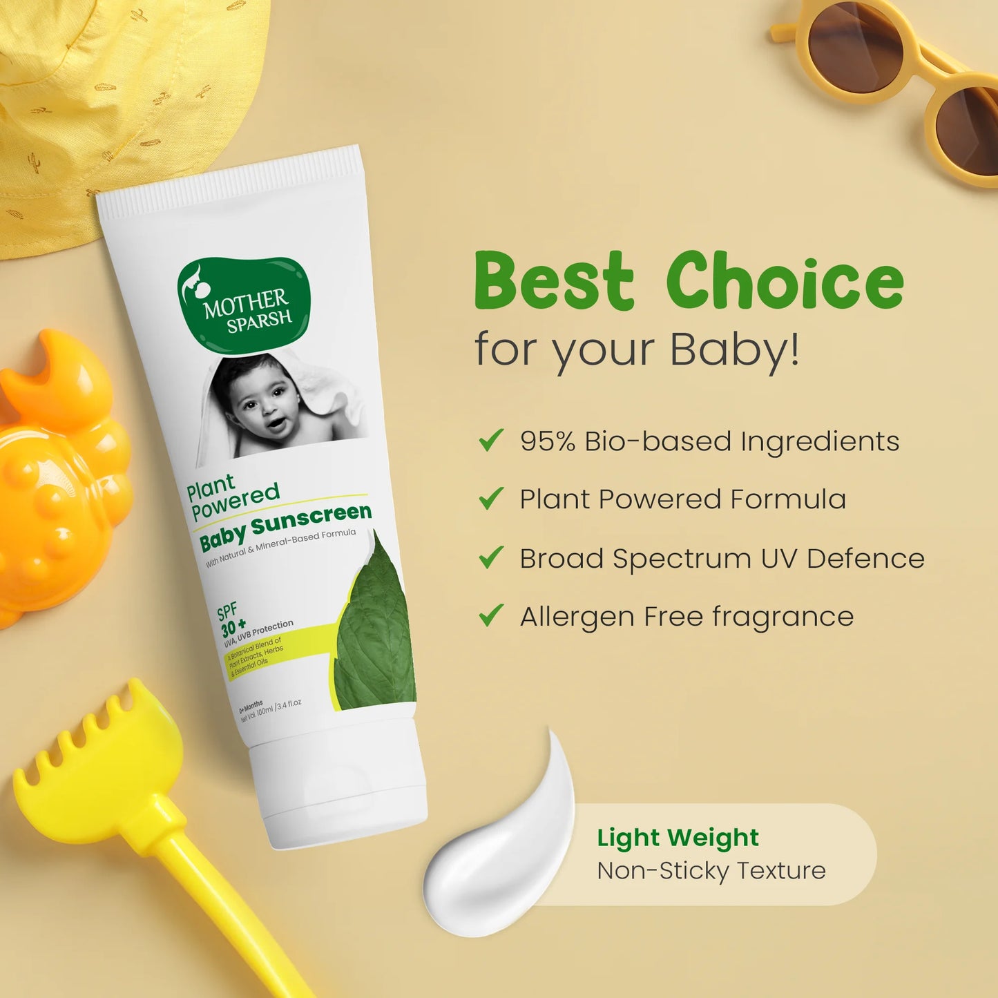 Best Baby Sunscreen Lotion-Allergen Free fragrance for Baby Delicate skin