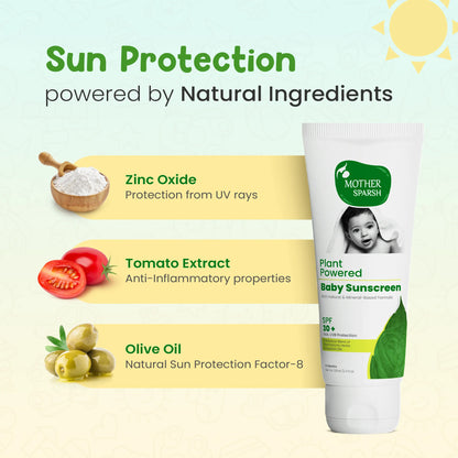 Baby Sunscreen made with natural ingredients to protect baby’s delicate skin