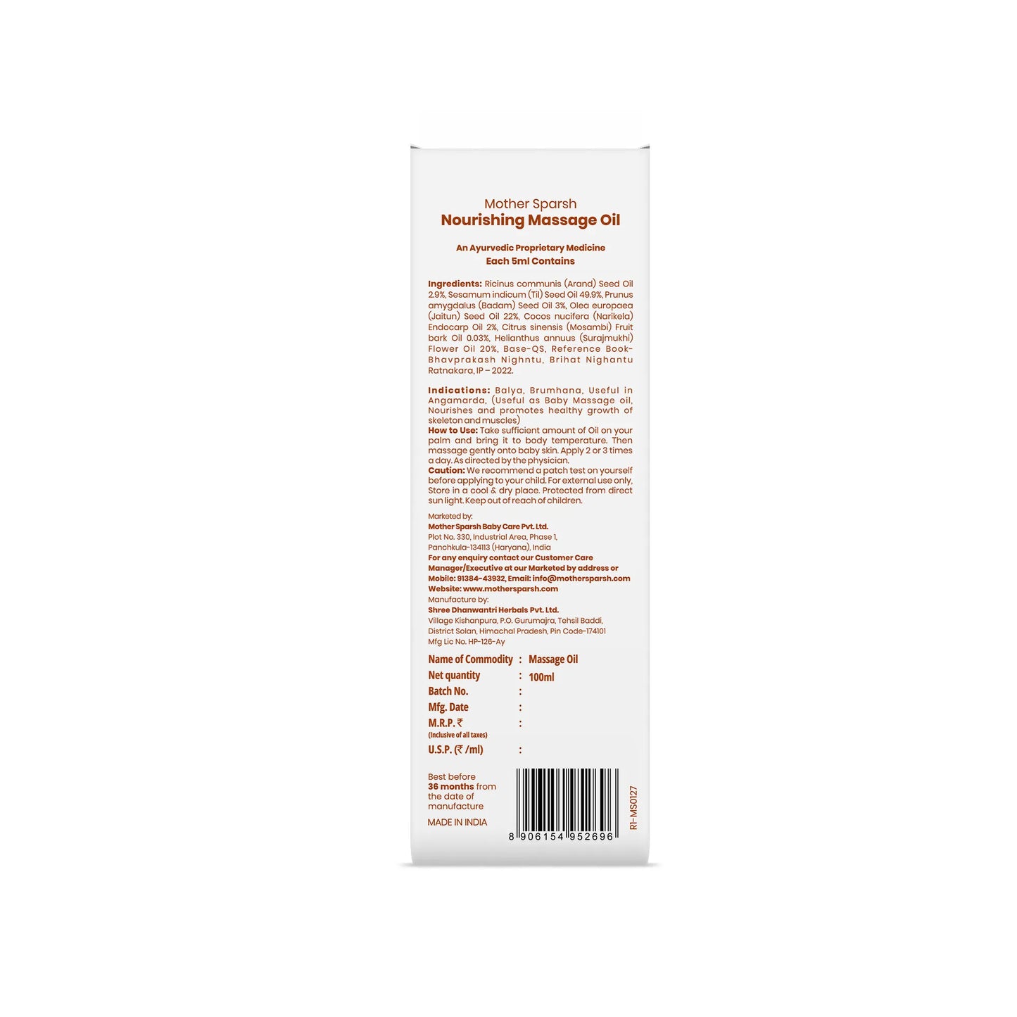 Nourishing Massage Oil for Babies