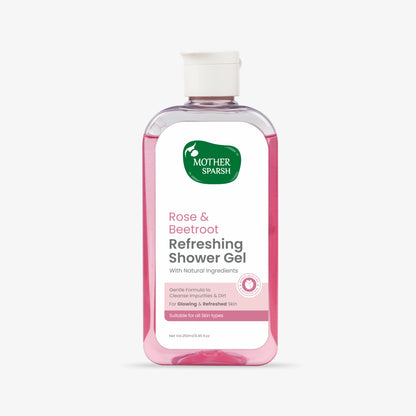 Rose and Beetroot Refreshing Shower Gel - Natural Shower Gel for Hydrated and Glowing Skin