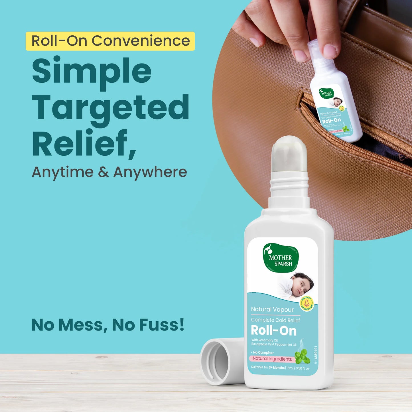 An easy way to protect your baby from cold and congestion using Mother Sparsh Vapour Roll-On.
