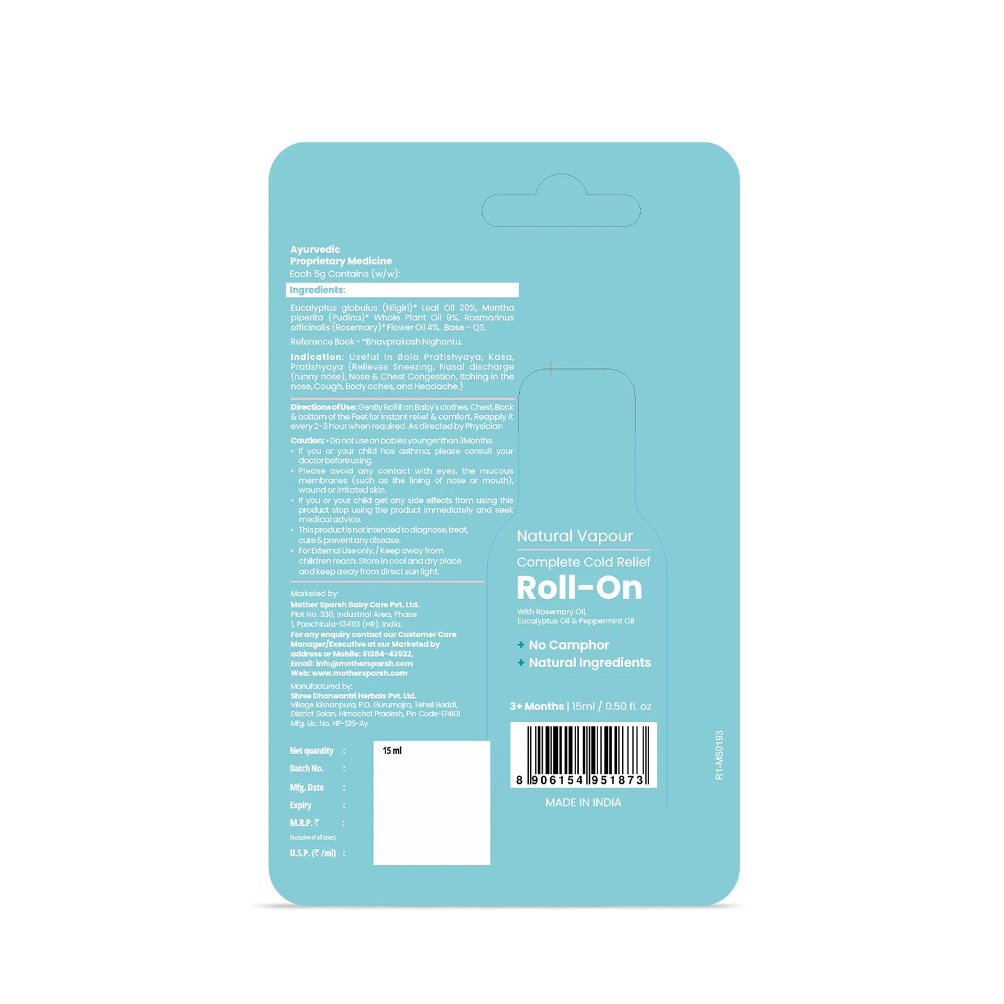 Cold Relief Natural Vapour Roll-on