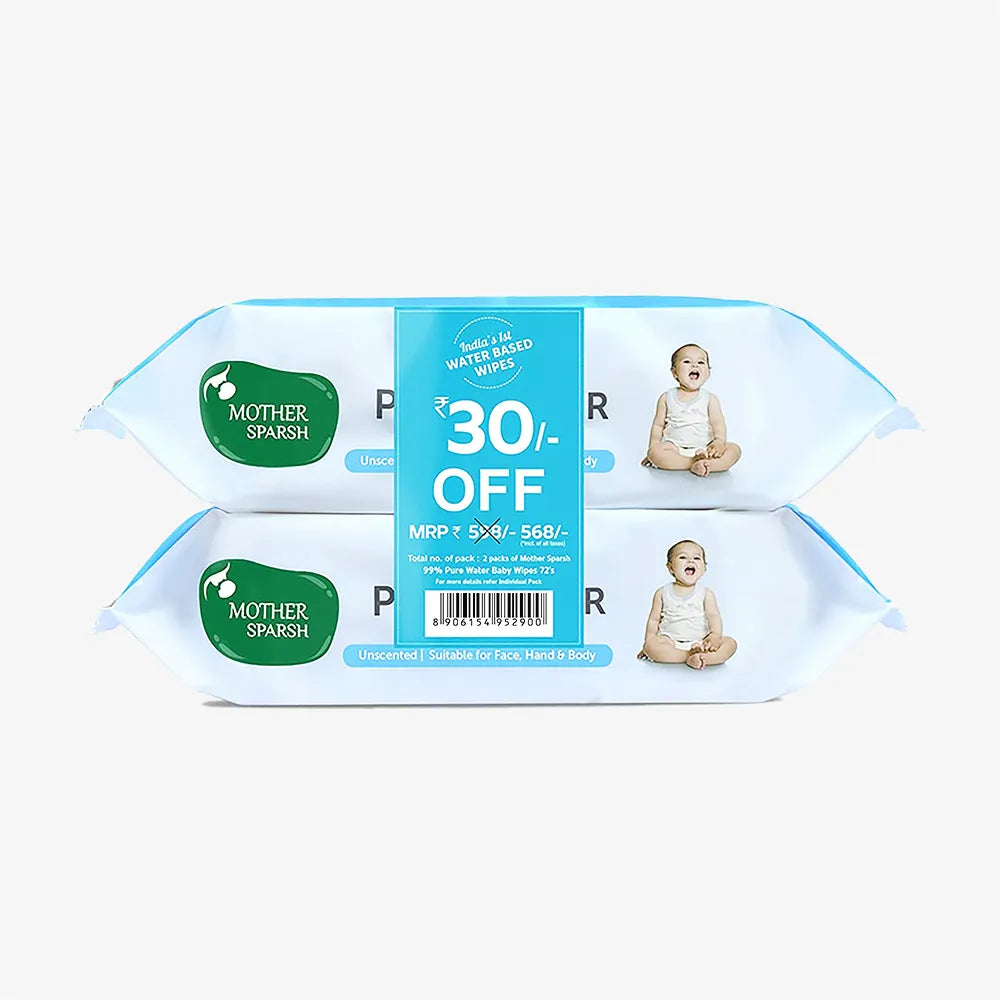 Pack of 2 Baby Wipes - Soft and Unscented for Baby's Delicate Skin