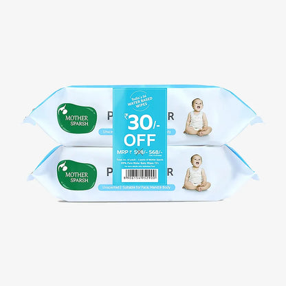Pack of 2 Baby Wipes - Soft and Unscented for Baby's Delicate Skin