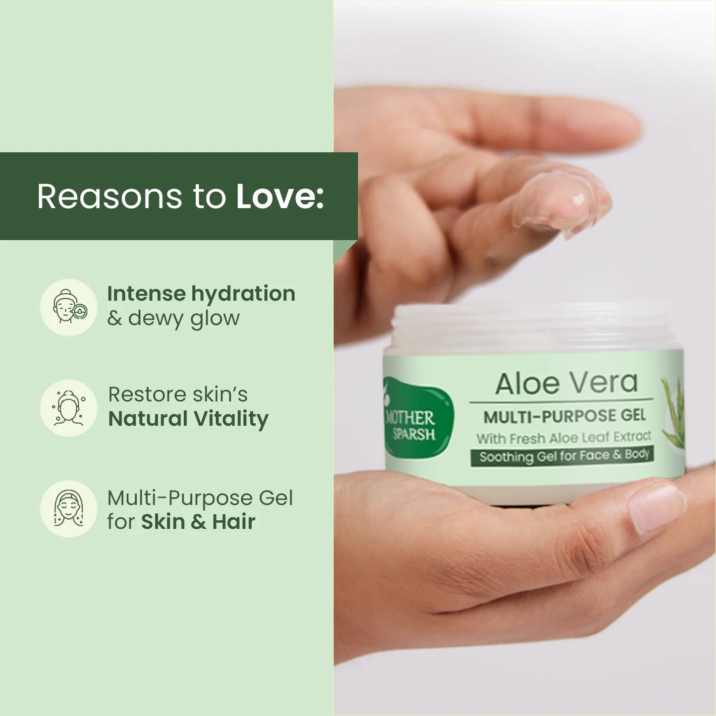 Pure Aloe Vera Gel with Organically-derived Aloe Leaf Extracts