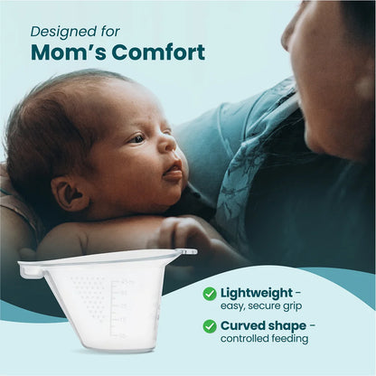 Transparent baby feeding cup with volume markings