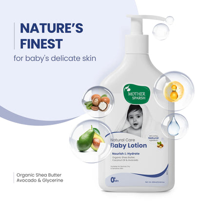 Discover Nature's Purity in Every Drop - Mother Sparsh Baby Lotion with Natural Oils