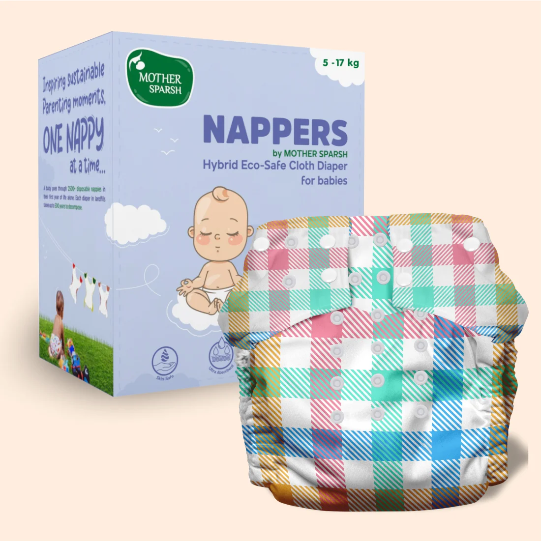 Nappers : Hybrid Eco-Safe Reusable Cloth Diaper for Baby