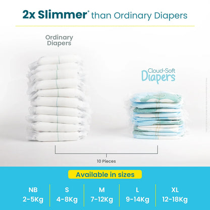 Cloud-Soft Baby Diapers | Disposable Pant Style Fit - Large | 46pcs (9-14kg)