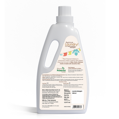 Plant Powered Laundry Detergent for Babies & Adults with Sensitive Skin