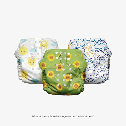 Plant Powered Premium Cloth Diaper for Babies - Pack of 3-Assortment