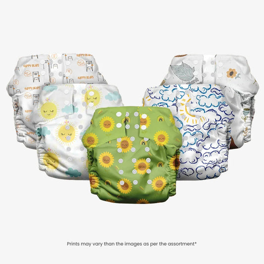 Plant Powered Premium Cloth Diaper for Babies - Pack of 5-Assortment