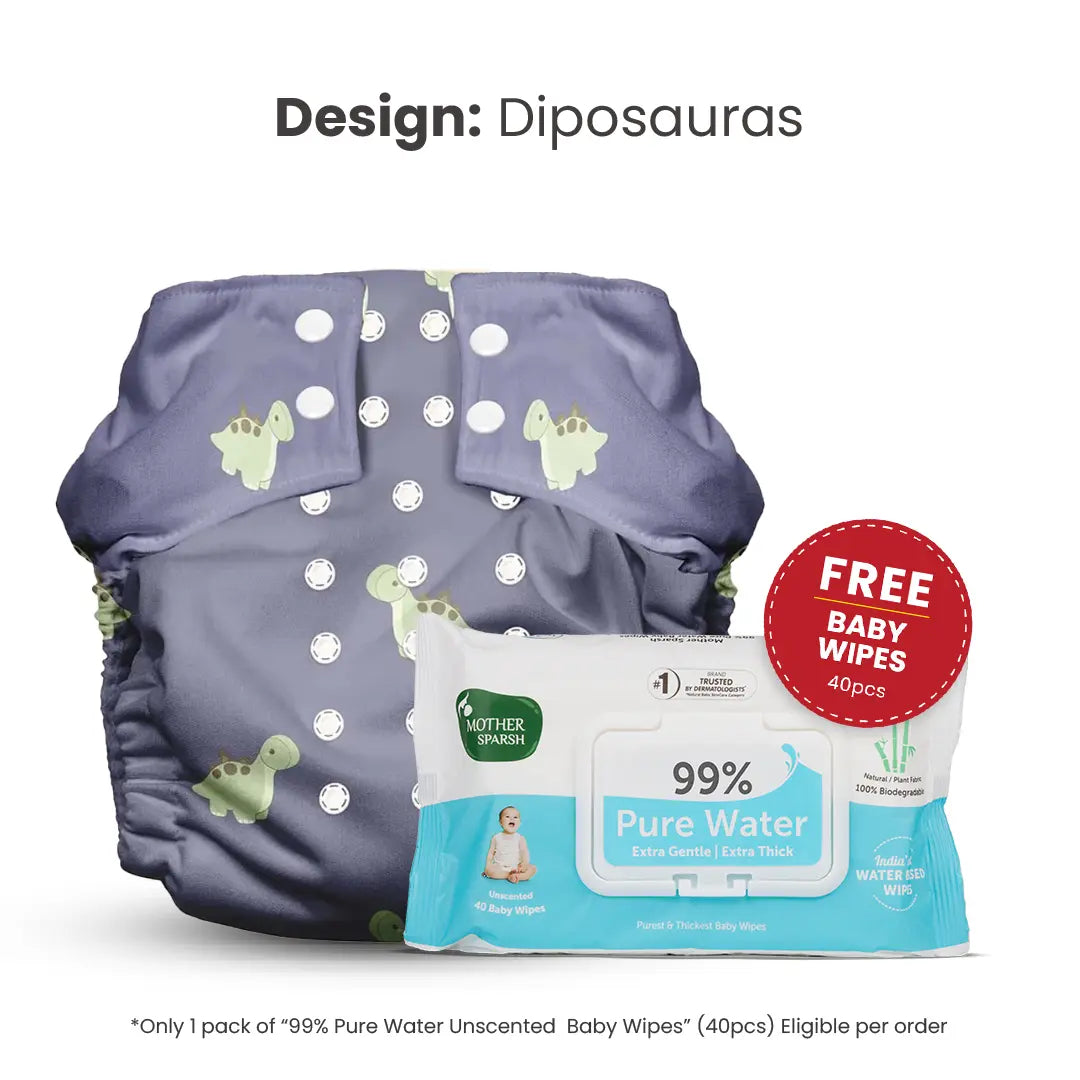 Mother Sparsh Diposauras Clothe diaper with free baby wipes 