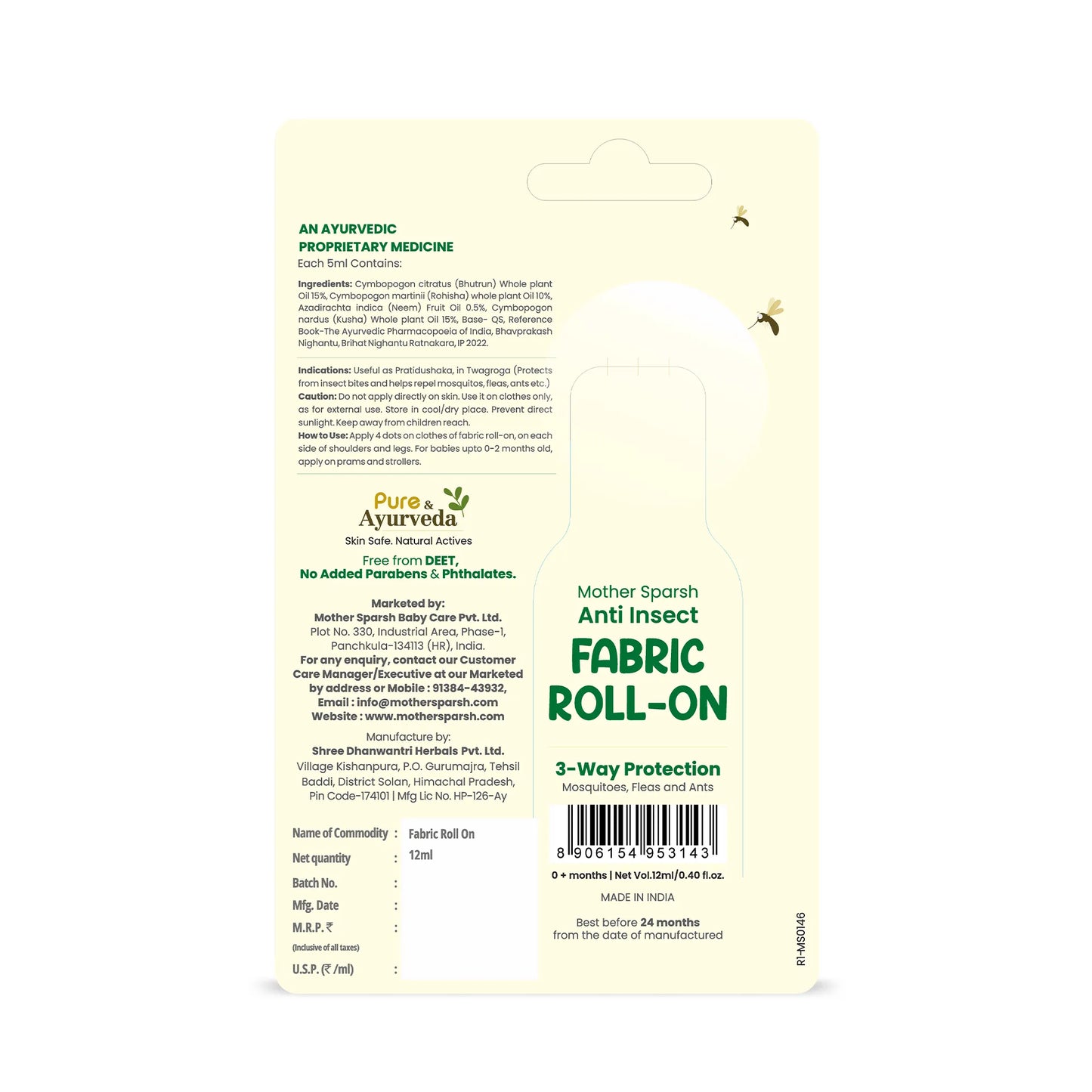 Anti Insect Fabric Roll On For Baby