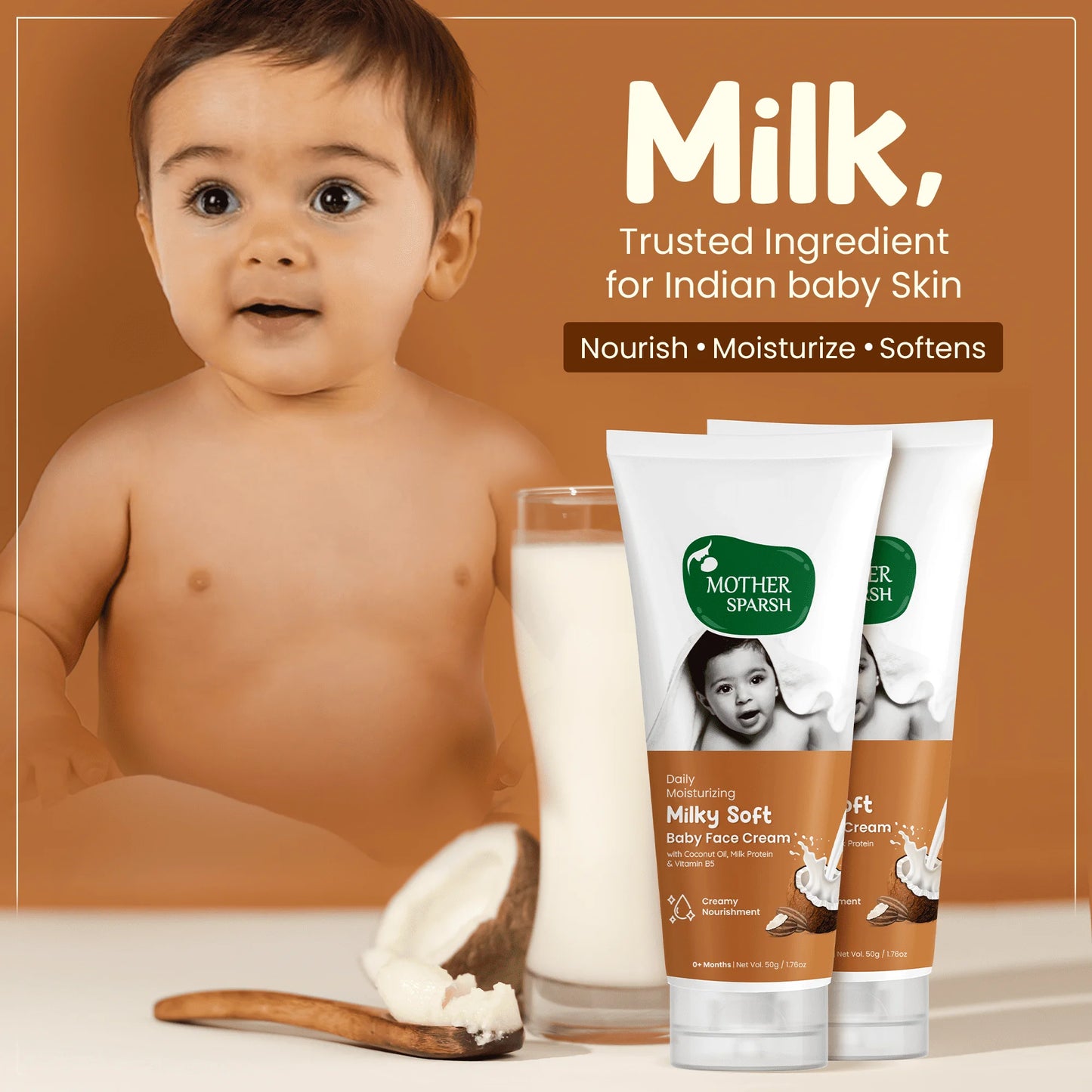 Indian baby skin nourish moisturize softens