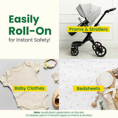 Mosquito protection fabric roll-on for babies clothes, bedsheets prams & strollers, for instant safety