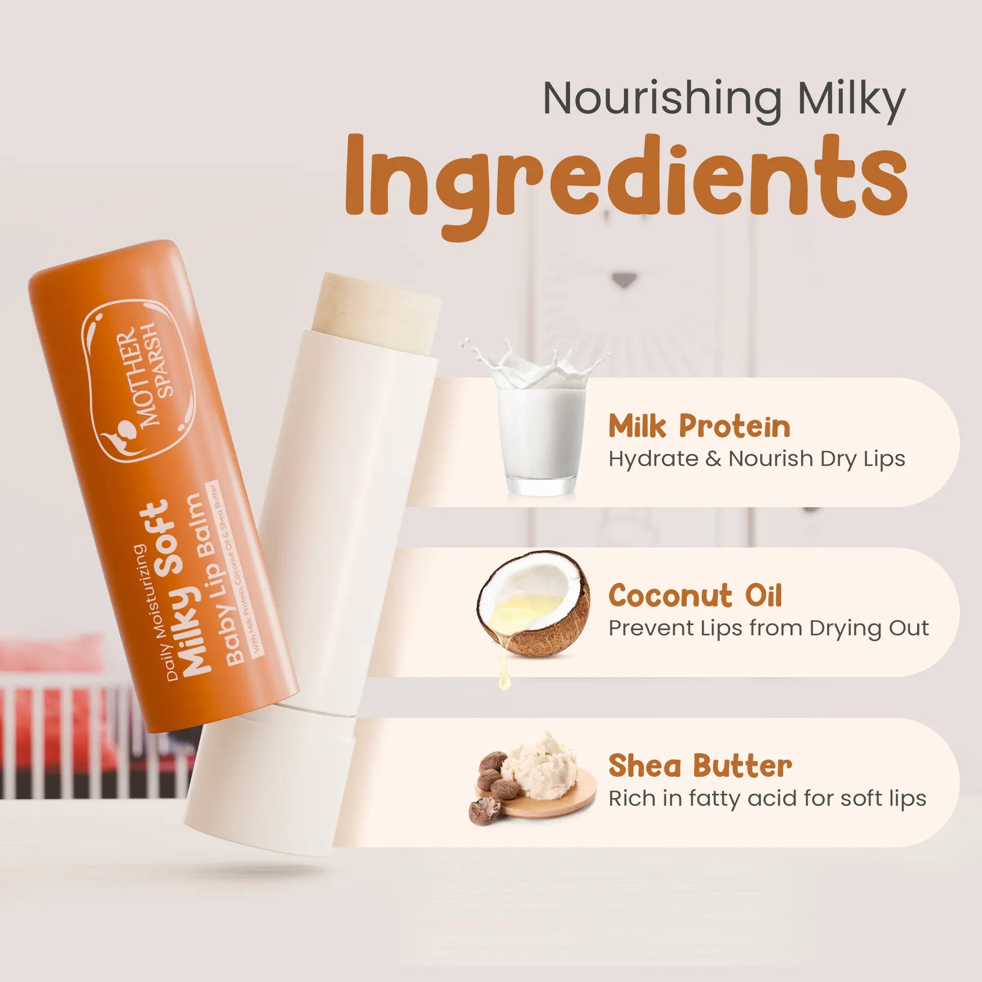 Milky Soft Baby Lip Balm Made with Milk Coconut oil-shea butter