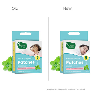 Mother Sparsh vapour patch back pack: eucalyptus, peppermint, thymol oil ingredients and directions of use