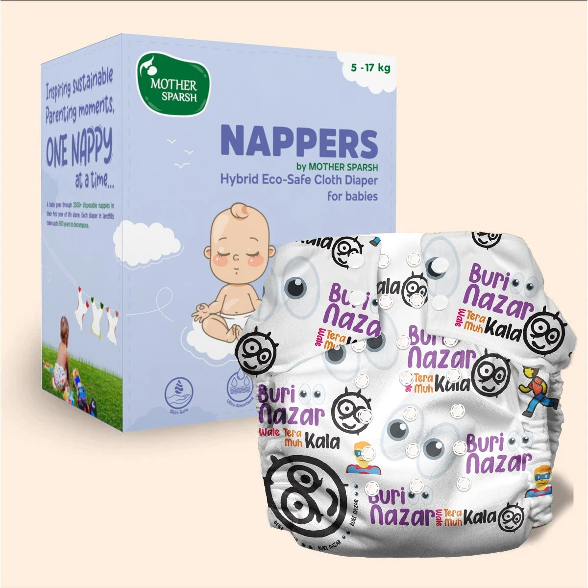 nappers by mothersparsh hybrid eco-safe cloth diaper for babies