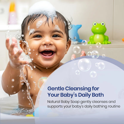 Mild on Eyes, Soft on Skin – Baby Enjoying Bath with Mother Sparsh Soap