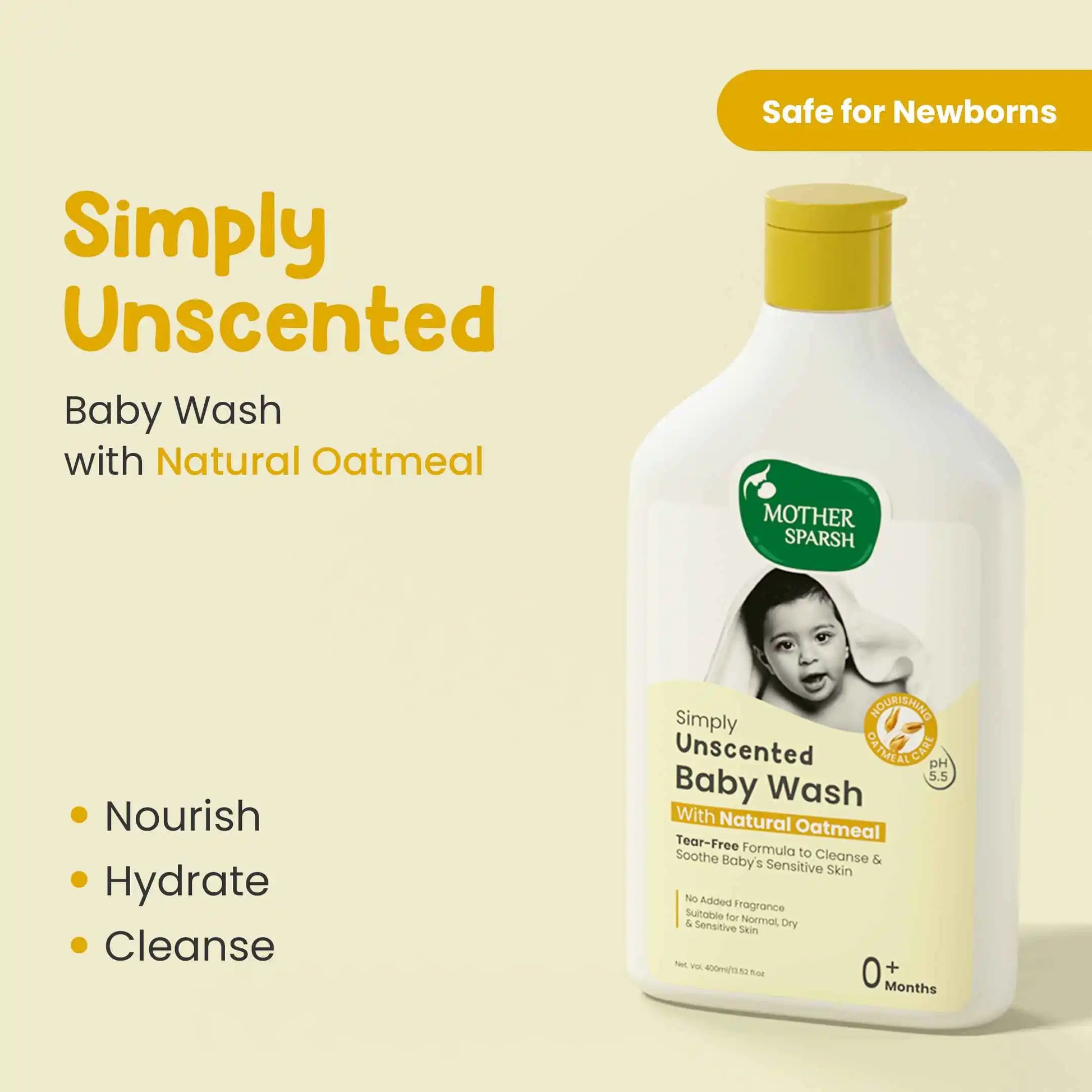 Unscented baby Wash with natural Oatmeal-2