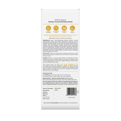 Simply Unscented Baby Wash - Soft & Soothing Cleansing for Infants
