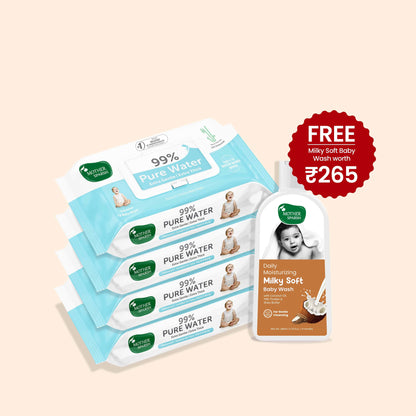 99% Pure Water Unscented Baby Wipes with Medical Grade Fabric for Sensitive Skin (72 pcs)